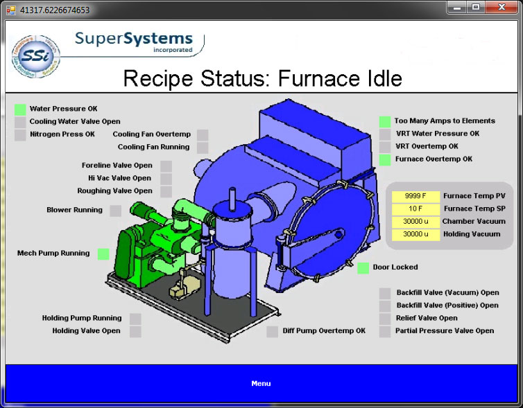 cHMI Recipe Status Furnace Idle Screen Super Systems Inc